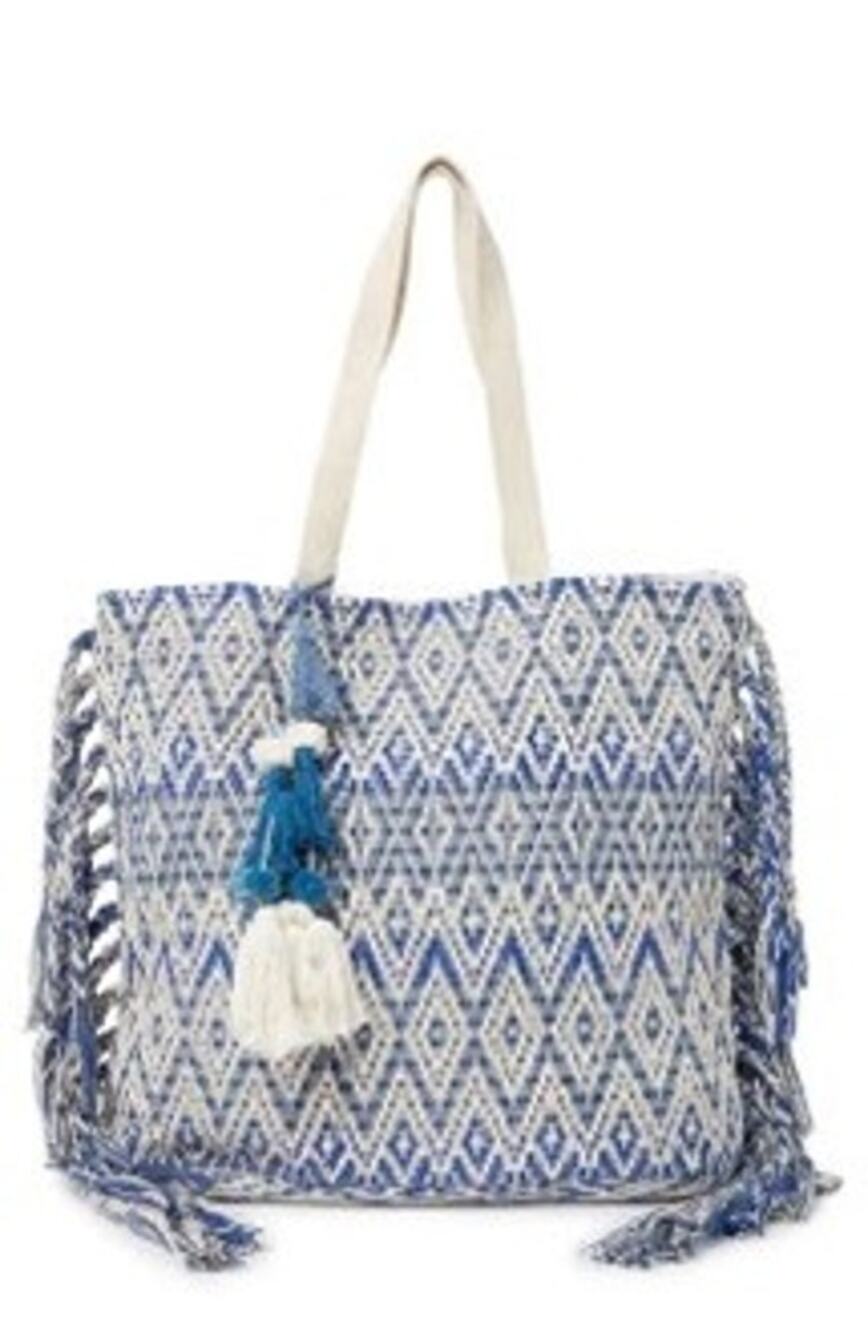 MAGID Tassel Woven Tote Bag